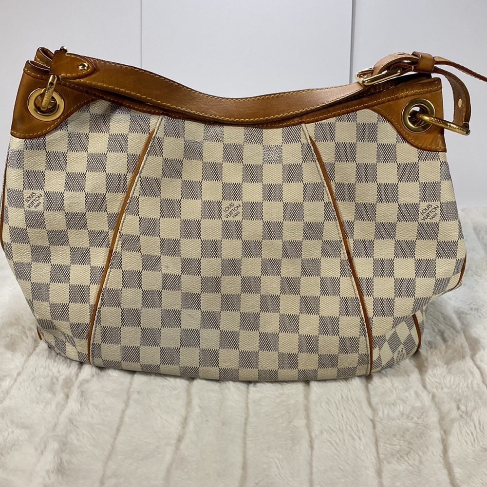 Authentic Louis Vuitton Galliera PM Damier Azur in cream blue with gold hardware - Picture 4 of 16